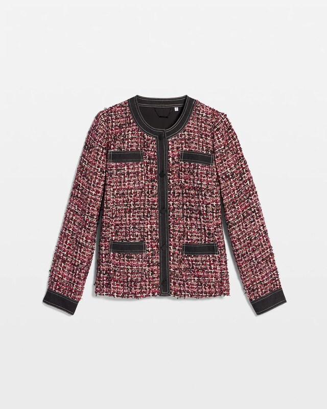 Tweed & Denim Trim Jacket - image 5